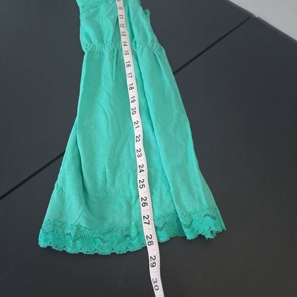 Vanity Womens Y2K Babydoll Tank Top 2XL Turquoise Flowy Lace Trim Feminine NWT - Picture 7 of 7